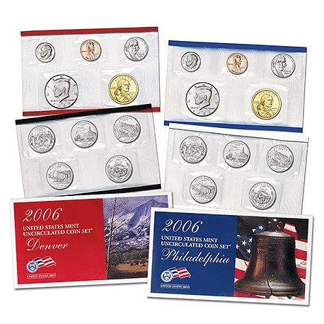 2006 UNITED STATES MINT UNCIRCULATED COIN SET D+P 20 COINS ESTADOS UNIDOS 1+5+10+25 CENTAVOS + 1/2 DOLAR + 1 DOLAR