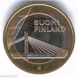 FINLANDIA 5 EUROS 2012 Nº 15 LAPONIA PUENTE SC MONEDA BIMETALICA