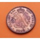 BELGICA 2 CENTIMOS 1919 DES BELGES LEON EPOCA DEL REY ALBERTO I KM.64 MONEDA DE COBRE MBC Belgium 2 Cents