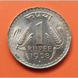 .INDIA BRITISH 1 RUPEE 1877 SILVER XF- Rupia Británica
