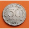 INDONESIA 50 RUPIAS 1971 GRAN AVE DEL PARAISO KM.35 MONEDA DE NICKEL SC- 50 Rupees