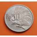 INDONESIA 50 RUPIAS 1971 GRAN AVE DEL PARAISO KM.35 MONEDA DE NICKEL SC- 50 Rupees