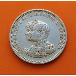 BRASIL 200 REIS 1898 DESCUBRIMIENTO DE LAS INDIAS REY CARLOS I y AMELIA KM.537 MONEDA DE PLATA EBC- Portugal