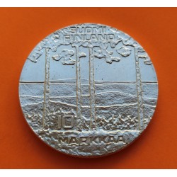 FINLANDIA 10 MARKKAA 1975 PRESIDENTE URKO KEKONEEN KM.54 MONEDA DE PLATA SC Finnland silver coin