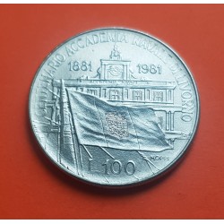 ITALIA 100 LIRAS 1981 ACADEMIA MILITAR DE LIVORNO KM.108 MONEDA DE ACERO SC- Italy 100 Lire ACCADEMIA NAVALE