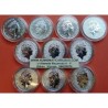 10 monedas x INGLATERRA 5 LIBRAS 2016+2017+2018+2019+2020+2021 QUEEN'S BEASTS PLATA LEON GRIFFIN DRAGON UNICORNIO... 2 ONZAS OZ