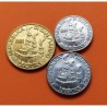 3 monedas x SAN MARINO 20+50+100 LIRAS 1991 ALBERONI GARIBALDI NAPOLEON KM.265 a 267 ACERO y LATON