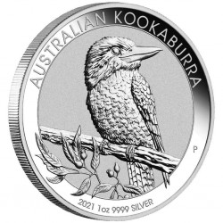 @1 ONZA 2021@ AUSTRALIA 1 DOLAR 2021 KOOKABURRA PAJARO EN ARBOL MONEDA DE PLATA PURA SC $1 Dollar Coin OZ silver