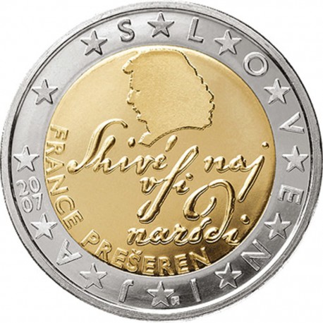 @1º AÑO DE EMISION@ ESLOVENIA 2 EUROS 2007 FRANCE PECEREN MONEDA BIMETALICA SC tipo normal de circulación