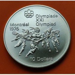 . CANADA 5 DOLARES 1973 OLIMPIADA MONTREAL BARCOS PLATA SC
