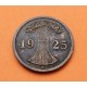 ALEMANIA 2 REICHSPFENNIG 1925 A CEREALES República del WEIMAR KM.38 MONEDA DE BRONCE MBC Germany copper coin