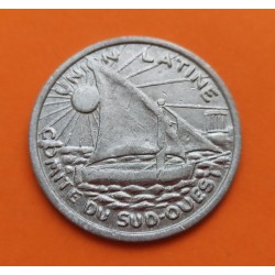 FRANCIA TOULOUSE 25 CENTIMOS 1933 FICHA COMITE REGIONAL DU SUD OUEST y BARCO MONEDA DE ALUMINIO @ESCASA@ WWI TOKEN JETON R/2