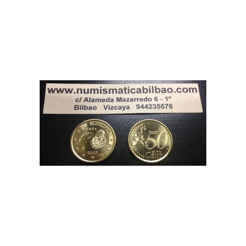 @OFERTA@ ESPAÑA 50 CENTIMOS 2005 DON QUIJOTE MONEDA SIN CIRCULAR SC @ESCASA@ Spain Euros