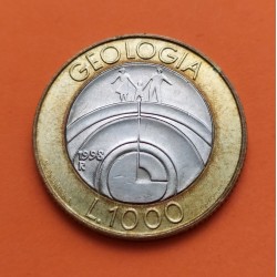 SAN MARINO 1000 LIRAS 1998 GEOLOGIA y ESCUDO KM 384 MONEDA BIMETALICA SC- 1000 Lire