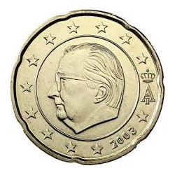 BELGICA 20 CENTIMOS 2003 REY ALBERTO II MONEDA DE LATON SC Belgium 20 Cent euro coin