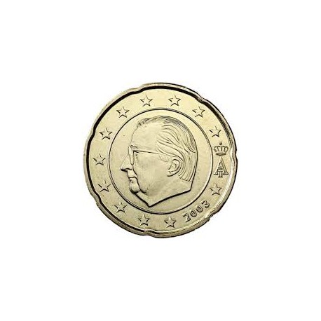 BELGICA 20 CENTIMOS 2003 REY ALBERTO II MONEDA DE LATON SC Belgium 20 Cent euro coin