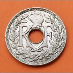 FRANCIA 5 CENTIMOS 1938 Tipo LINDAUER PUNTOS JUNTO A LA FECHA KM.875.1 MONEDA DE NICKEL EBC PRE INVASION NAZI WWII