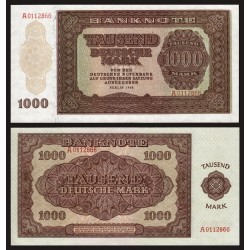 @RARO@ ALEMANIA DEMOCRATICA 1000 MARCOS 1948 BERLIN Pick 16 BILLETE SC Germany Democratic Republic DDR 1000 Marks RDA