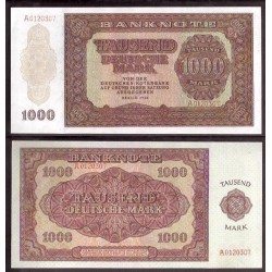 @RARO@ ALEMANIA DEMOCRATICA 1000 MARCOS 1948 BERLIN Pick 16 BILLETE SC Germany Democratic Republic DDR 1000 Marks RDA
