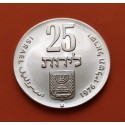 ISRAEL 25 LIROT 1976 28 AÑOS DEL ESTADO DE ISRAEL KM.85 MONEDA DE PLATA SC silver coin