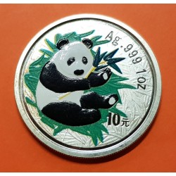 CHINA 10 YUAN 2000 OSO PANDA PLATA SC SILVER @RARA@ Silber