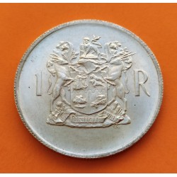 SUDAFRICA 1 RAND 1969 ANTILOPE y T.E. DONGES KM.71 MONEDA DE PLATA SC- South Africa silver