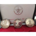 3 monedas x 20 PESOS 1977 AGRAMONTE + MACEO + MAXIMO KM.187+188+189 PLATA PROOF REVOLUCION Caribe ESTUCHE