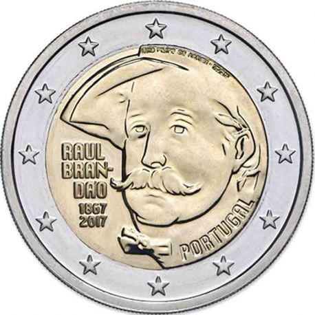 PORTUGAL 2 EUROS 2017 RAUL BRANDAO ESCRITOR y PERIODISTA SC MONEDA CONMEMORATIVA