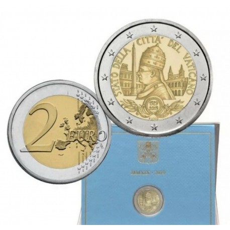 VATICANO 2 EUROS 2019 SC 90 ANIVERSARIO DE LA CIUDAD MONEDA CONMEMORATIVA @CARTERA OFICIAL - RARA@