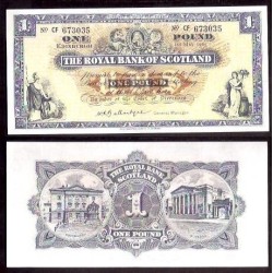 ESCOCIA 1 LIBRA 1965 THE ROYAL BANK OF SCOTLAND RBS EDINBURG Firma BALLANTYNE Pick 325A BILLETE SC @DOBLEZ CENTRAL@