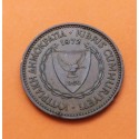 CHIPRE 5 MILS 1972 BARCO Y ESCUDO II KM.39 MONEDA DE BRONCE EBC Cyprus Zypern Colonia de Inglaterra