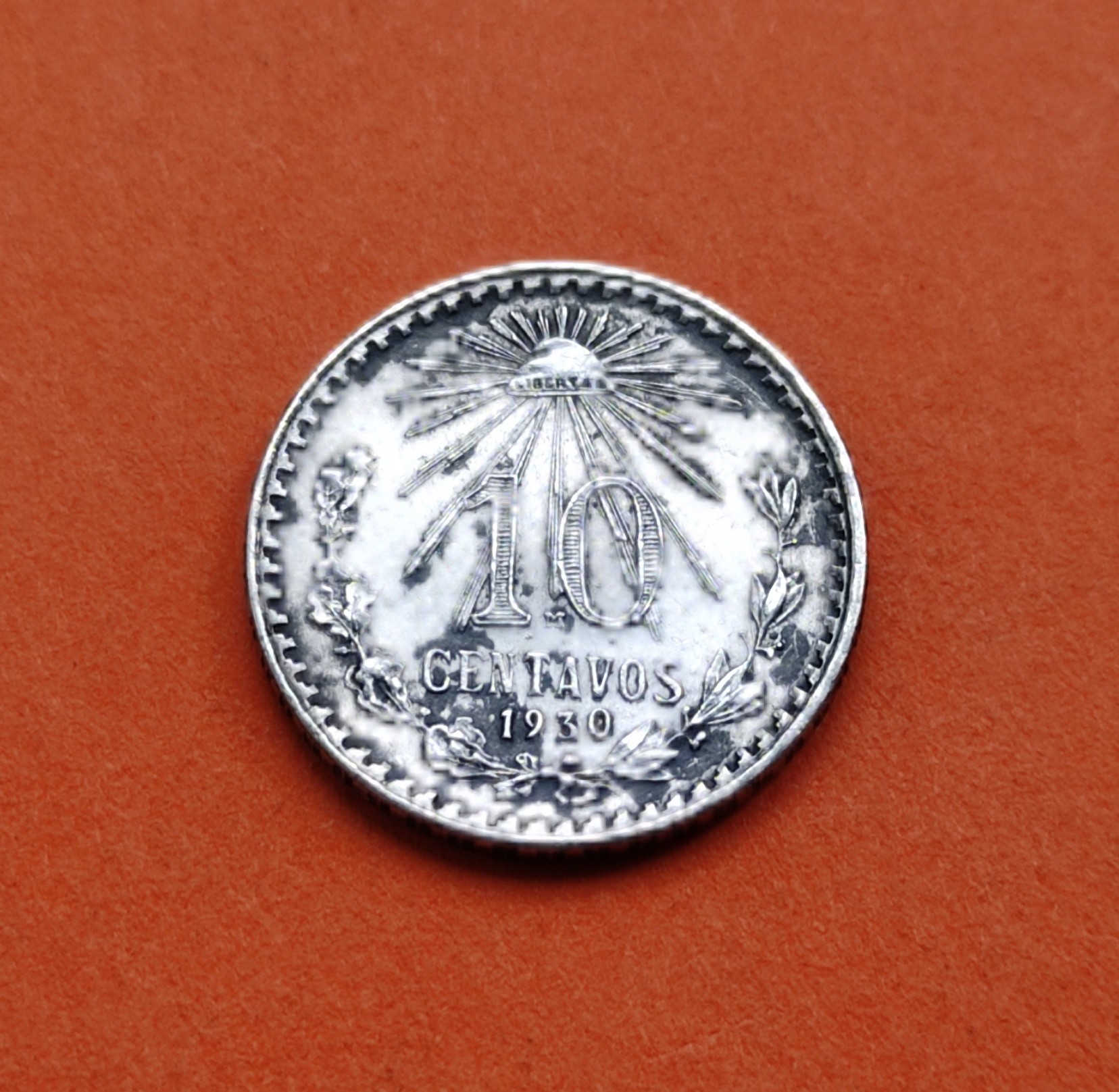 MEXICO 10 CENTAVOS 1930 AGUILA y VALOR  MONEDA DE PLATA MBC+ @PATINA@  Mejico Mexiko silver coin