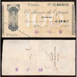 BILBAO 100 PESETAS 1936 CAJA DE AHORROS y MONTE DE PIEDAD 424532