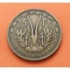 AFRICA OCCIDENTAL FRANCESA 25 FRANCOS 1956 ANTILOPE KM.7 MONEDA DE LATON MBC+ Hoy SENEGAL, NIGER, DAHOMEY, COSTA DE MARFIL...