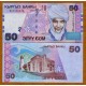 KIRIGUISTAN 50 SOM 2002 MONJE CON TURBANTE Pick 20 BILLETE SC Kirguistan Kyrgyzstan UNC BANKNOTE