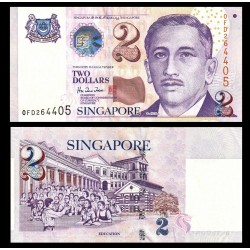 SINGAPUR 2 DOLARES 1999 Educación NIÑOS EN LA ESCUELA y PRESIDENTE Pick 38 BILLETE SC Singapore $2 UNC BANKNOTE