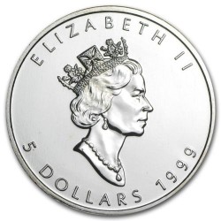 CANADA 5 DOLARES 1999 HOJA DE ARCE PLATA PURA SC SILVER DOLLAR