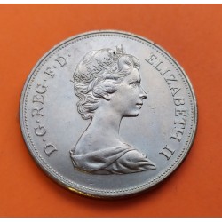 INGLATERRA 25 PENIQUES 1972 BODAS DE PLATA KM.917 MONEDA DE NICKEL SC UK Silver Wedding 25 Pence