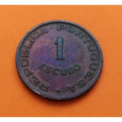 ANGOLA 1 ESCUDO 1965 ESCUDO Y VALOR KM.76 MONEDA DE BRONCE EBC- República Portuguesa Portugal