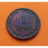 ANGOLA 1 ESCUDO 1965 ESCUDO Y VALOR KM.76 MONEDA DE BRONCE EBC- República Portuguesa Portugal