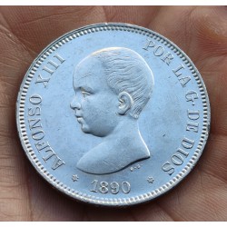 .AMADEO I 5 PESETAS 1871 * 18/71 SDM PLATA ESPAÑA 4 DURO SILVER