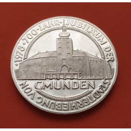 0,50 ONZAS x AUSTRIA 100 SCHILLINGS 1978 CIUDAD GMUNDEN KM.2938 MONEDA DE PLATA PROOF silver coin