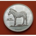 @RARA y MARCAS@ GUINEA ECUATORIAL 2000 EKUELE 1980 CEBRA AFRICANA KM.55 MONEDA DE PLATA PROOF