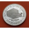 @RARA y MARCAS@ GUINEA ECUATORIAL 2000 EKUELE 1980 CEBRA AFRICANA KM.55 MONEDA DE PLATA PROOF