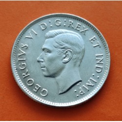 CANADA 25 CENTAVOS 1941 CARIBU y REY JORGE VI 2ª Guerra Mundial KM.35 MONEDA DE PLATA SC- silver Quarter coin WWII