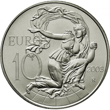 ITALIA 10 EUROS 2003 DAMA ANTIGUA - PEOPLE IN EUROPE KM.258 MONEDA DE PLATA SC Italy silver