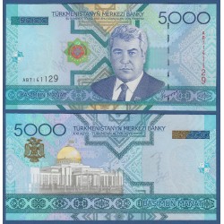 TURKMENISTAN 5000 MANAT 2005 ORBEFRERIA y BUSTO DEL PRESIDENTE Pick 21 BILLETE SC UNC BANKNOTE