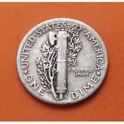 ESTADOS UNIDOS 10 CENTAVOS DIME 1937 P MERCURY KM.140 MONEDA DE PLATA MBC+ USA silver coin