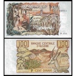ARGELIA 100 DINARES 1970 ANTILOPE y CIUDAD EN EL DESIERTO Pick 128 BILLETE SC LUJO Algeria Algerie UNC BANKNOTE 100 Dinars