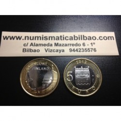 5 EUROS 2013 FINLANDIA Nº 16 UUSIMAA CUPULA SC MONEDA BIMETALICA